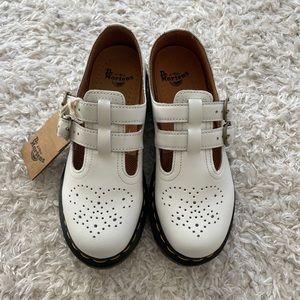 Dr. Martens Women's White Heart Cutout Flats